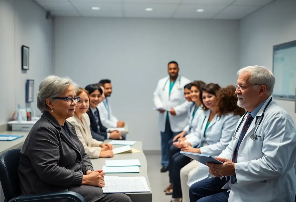 Patients participating in a mesothelioma clinical trial