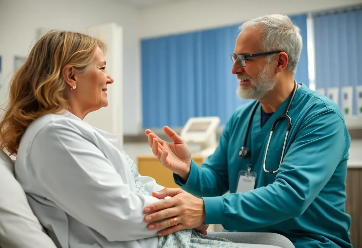 Doctor providing support to a mesothelioma patient