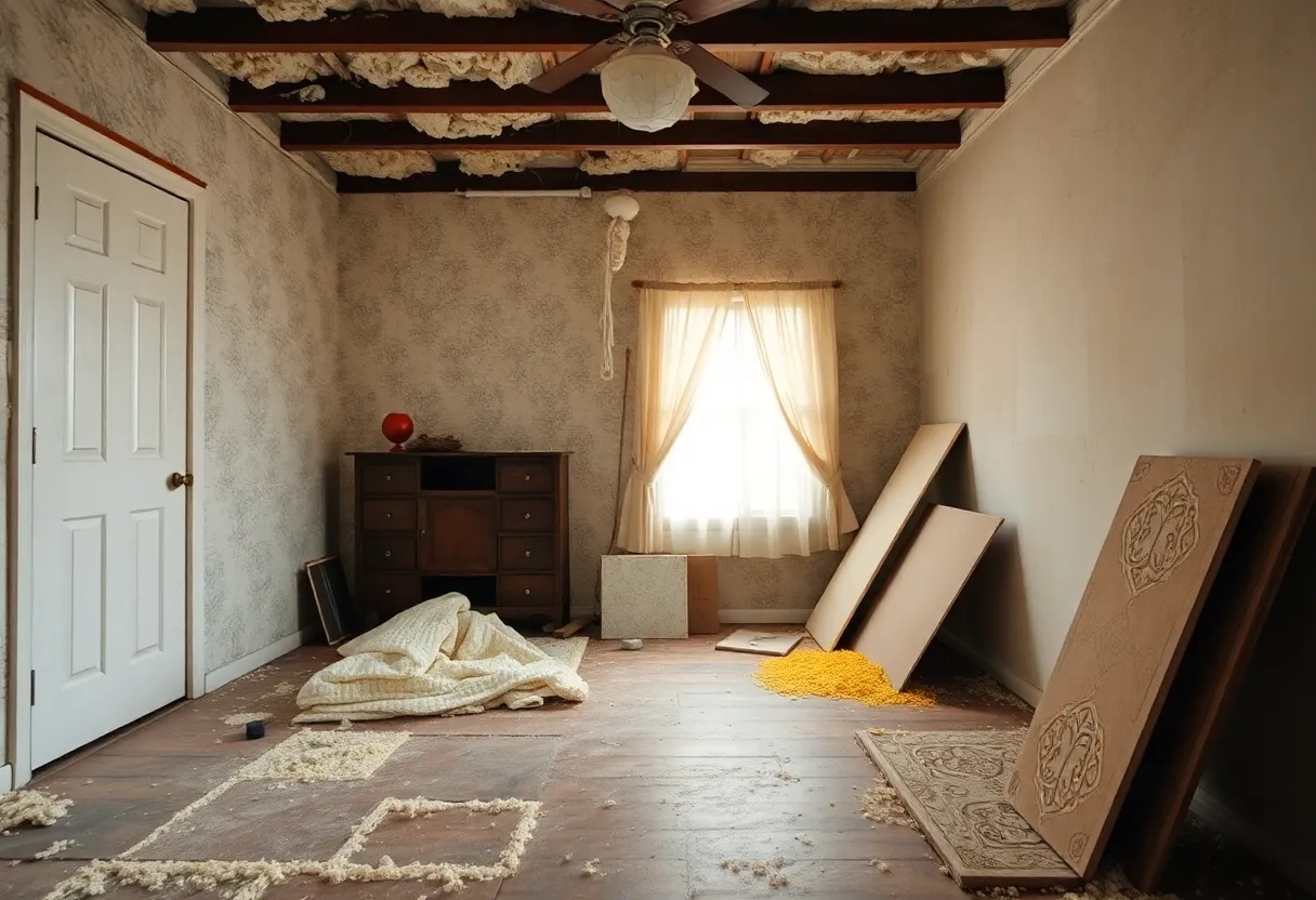 Inspection of various asbestos-containing materials in a home setting